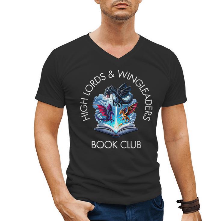 High Lords & Wingleaders Book Club Fantasy Storm Dragon Men's V-Neck T-Shirt