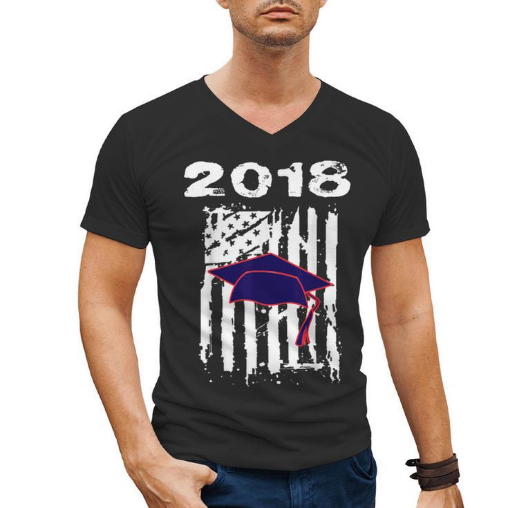 High School Graduation T Shirt Flag College Graduation Men's V-Neck T-Shirt