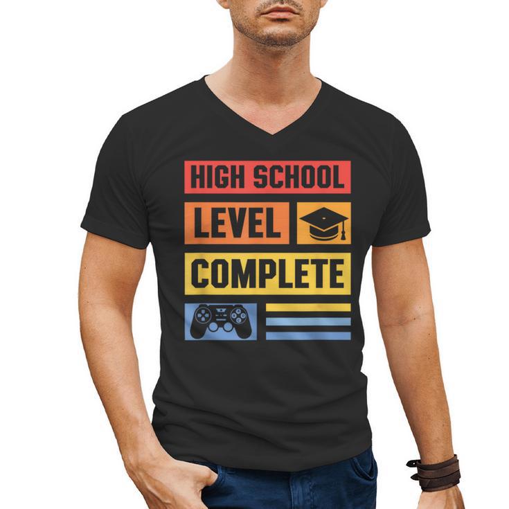 High School Level Complete Class Of 2024 Senior Graduation Men's V-Neck T-Shirt