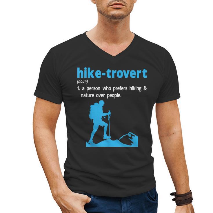Hike-Trovert Hiking Humor Definition Introvert Men's V-Neck T-Shirt