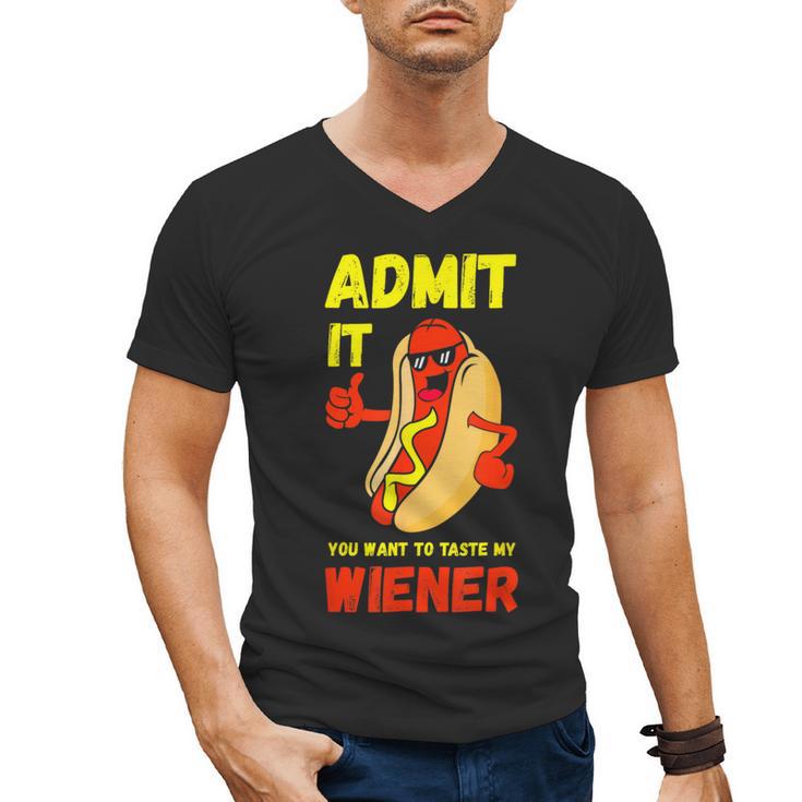 Hilarious Hot Dog Dad Joke Text Pun Dirty Joke -Barbecue Men's V-Neck T-Shirt