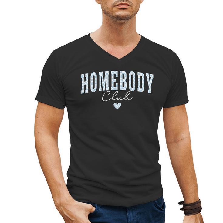 Homebody Club Checkerboard Introvert Self Growth Work Home Men's V-Neck T-Shirt