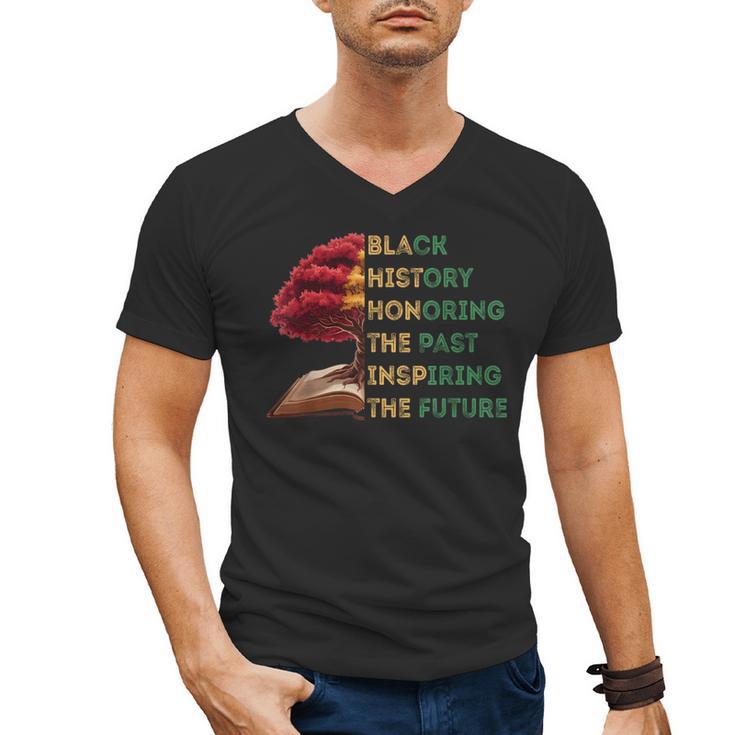 Honoring Past Inspiring Future History Month Tree Book Men's V-Neck T-Shirt