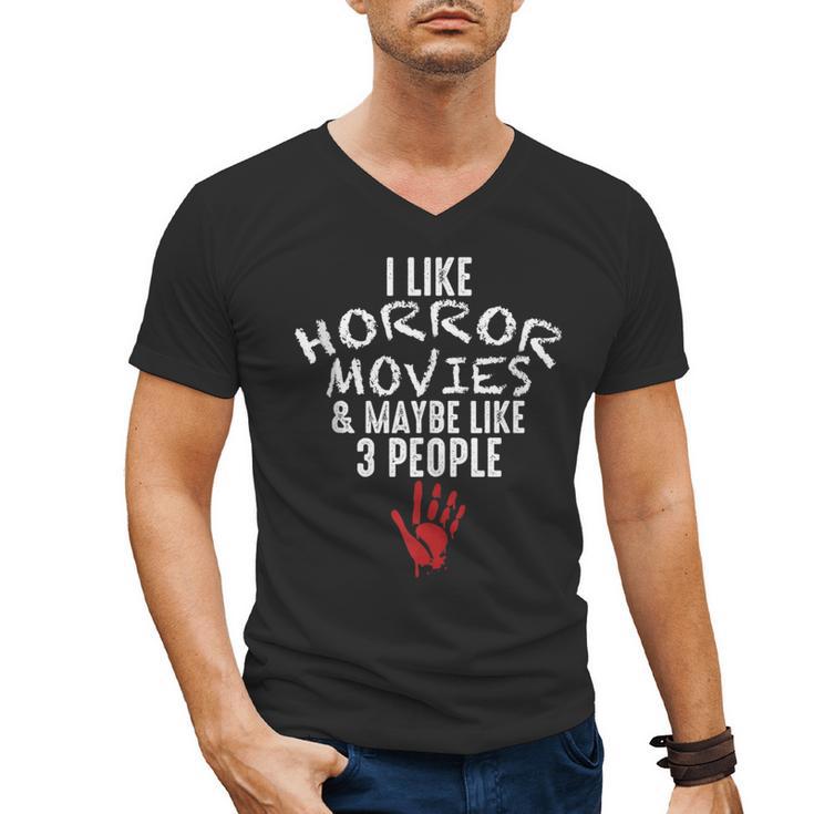 I Like Horror Movies And Maybe 3 People Introvert Men's V-Neck T-Shirt