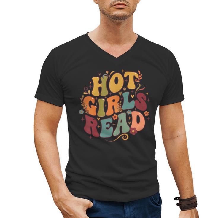 Hot Girls Read Aesthetic Book Lover Reading Men's V-Neck T-Shirt