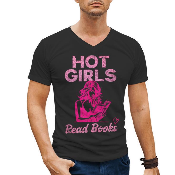 Hot Girls Read Books Cute Book Reader Women Men's V-Neck T-Shirt