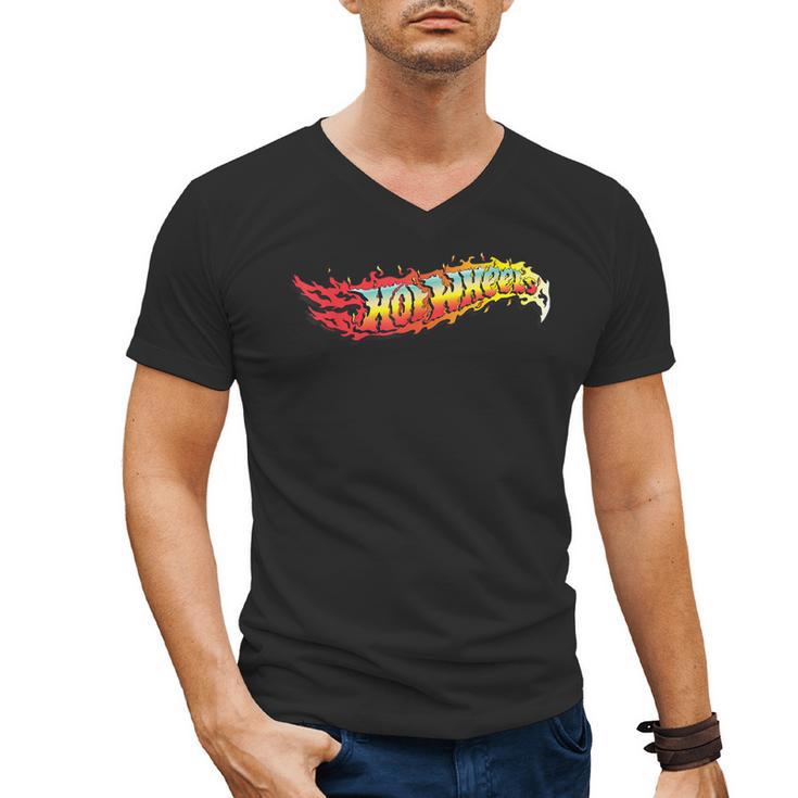Hot Wheels Comic Book Fire Logo Men's V-Neck T-Shirt Hot Wheels Comic Book Fire Logo Men's V-Neck T-Shirt