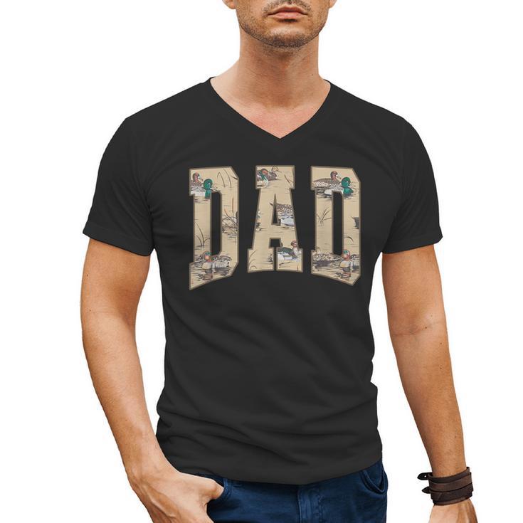 Hunting Dad Duck Camouflage Camo Waterfowl Duck Camo Men Men's V-Neck T-Shirt