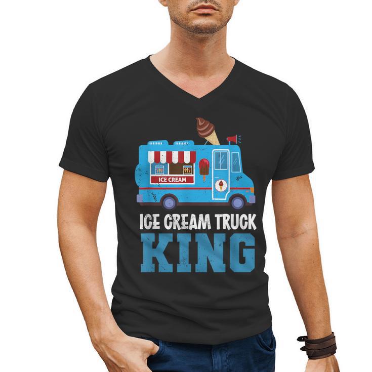 Ice Cream Truck King Nostalgia Summer Ice Cream Truck Driver Men's V-Neck T-Shirt