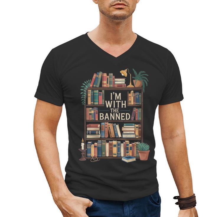 I'm With The Banned Books Reading Men's V-Neck T-Shirt