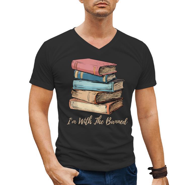 I'm With The Banned Read Banned Books Bookworm Men Women Men's V-Neck T-Shirt