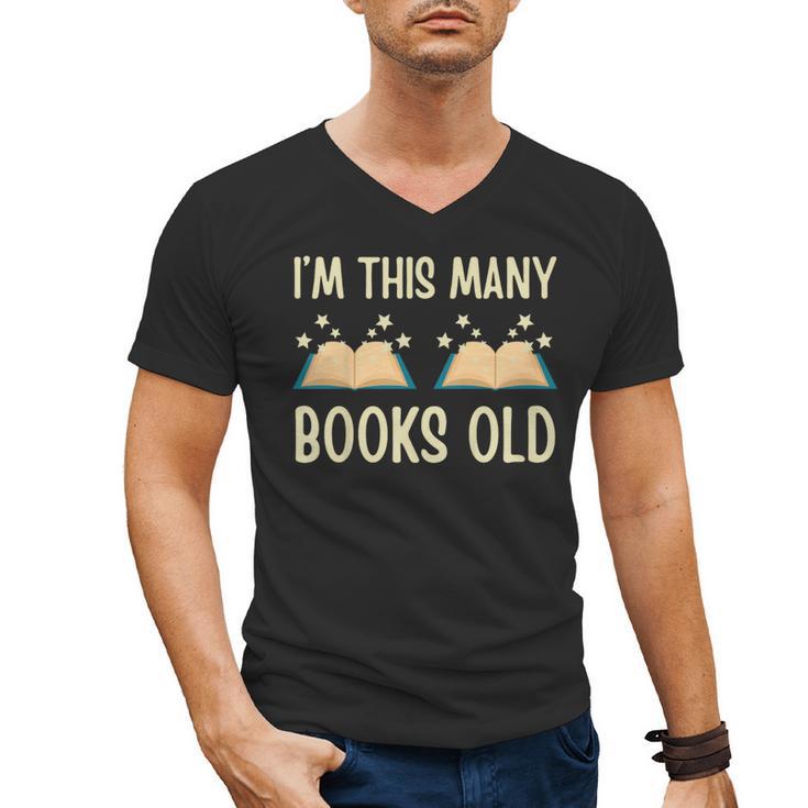 I'm This Many Books Old Read Book 2nd Birthday 2 Years Old Men's V-Neck T-Shirt