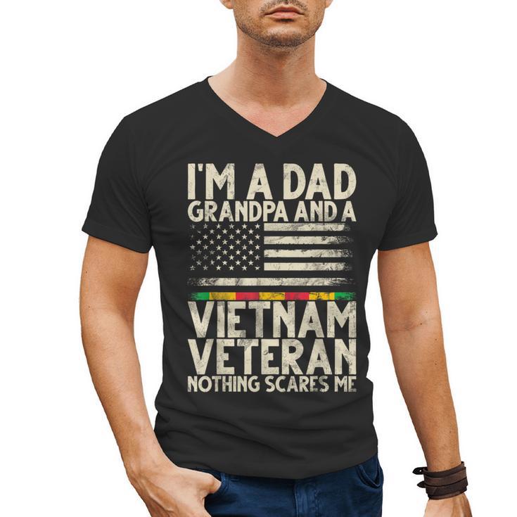 I'm A Dad Grandpa And A Vietnam Veteran Nothing Scares Me Men's V-Neck T-Shirt