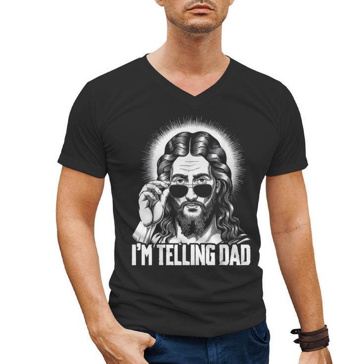 I'm Telling Dad Jesus Men's V-Neck T-Shirt