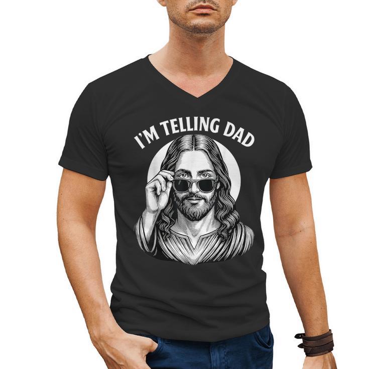 I'm Telling Dad Shirt Religious Christian Jesus Meme Men's V-Neck T-Shirt