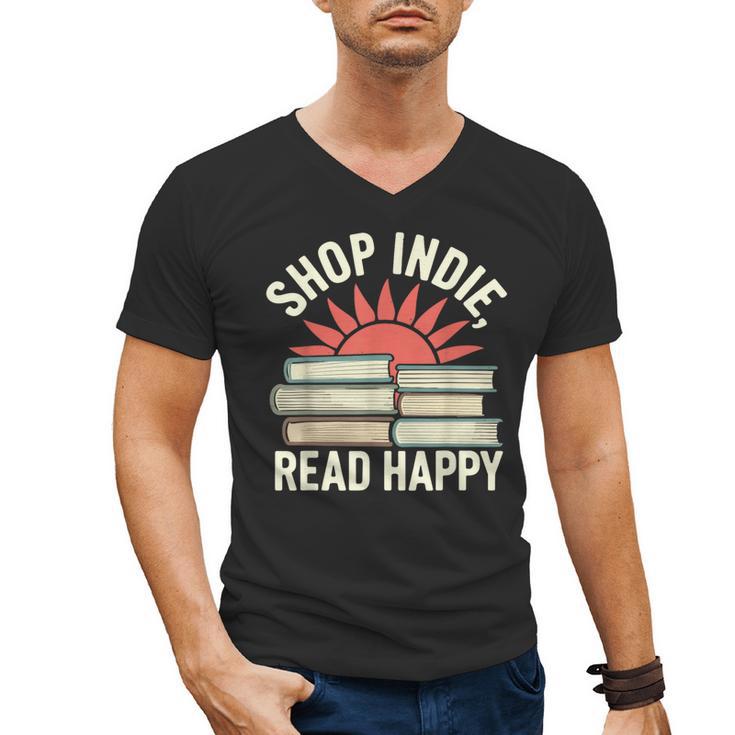 Independent Bookstore Fans Shop Local Literary Community Men's V-Neck T-Shirt