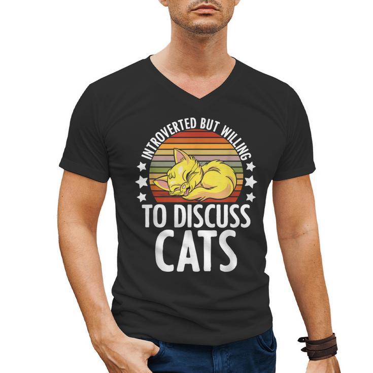 Introvert Cat Kitten Quote For Feline Whisperer Men's V-Neck T-Shirt