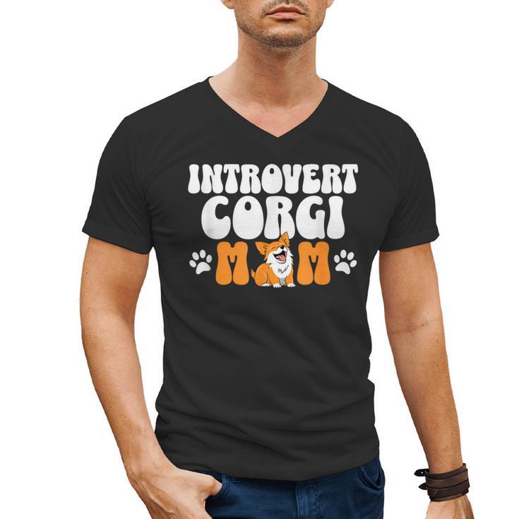Introvert Corgi Mom Dog Pet Morca Works Dog For Men Women Men's V-Neck T-Shirt