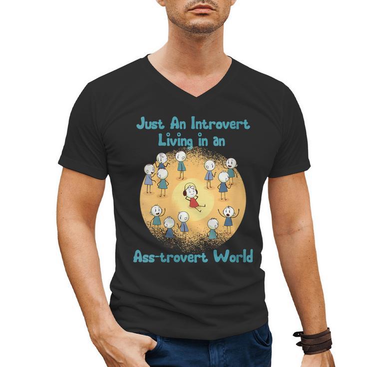 Introvert Extrovert Cartoon In Asstrovert World Men's V-Neck T-Shirt