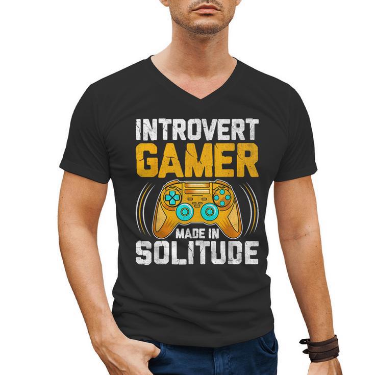 Introvert Gamer Video Games Anti Social Team Player Men's V-Neck T-Shirt