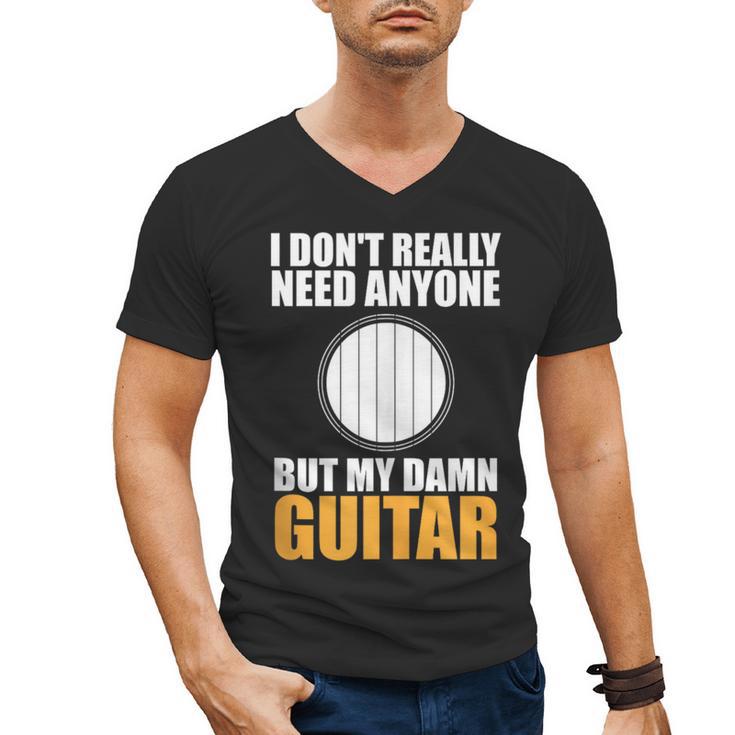 Introvert Guitarist Only Need Guitar Enjoy Acoustic Music Men's V-Neck T-Shirt