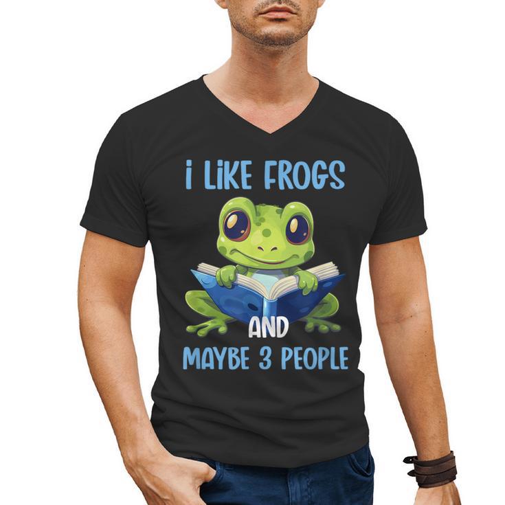 Introvert Herpetologists Amphibian Frog Lover Men's V-Neck T-Shirt