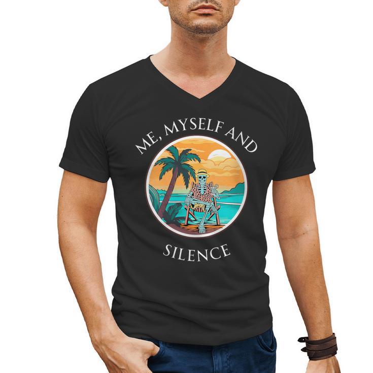 Introvert Relaxation Me Myself And Silence Summer Vacation Men's V-Neck T-Shirt Introvert Relaxation Me Myself And Silence Summer Vacation Men's V-Neck T-Shirt