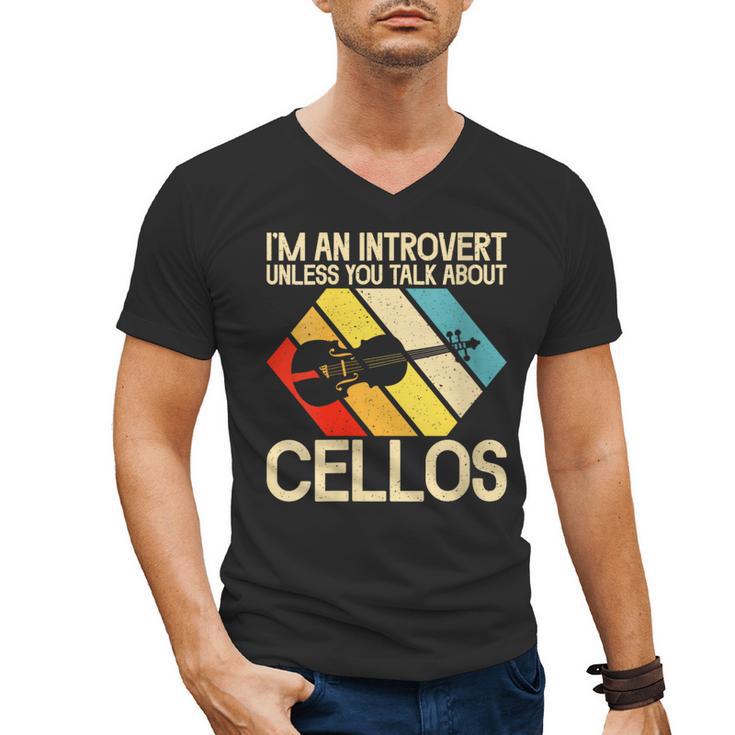 Im An Introvert Unless You Talk About Cellos Men's V-Neck T-Shirt