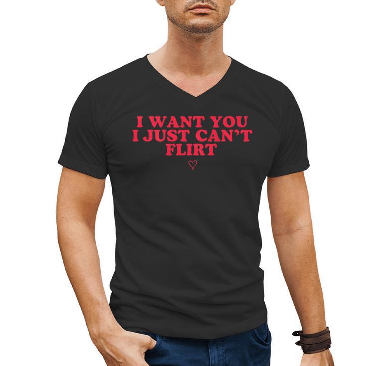 Introvert Valentines Day I Want You I Just Can't Flirt Men's V-Neck T-Shirt