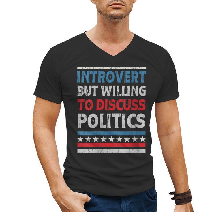Introvert But Willing To Discuss Politics USA Elections 2024 Men's V-Neck T-Shirt