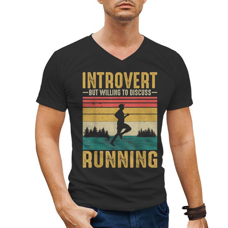 Introvert But Willing To Discuss Running Men's V-Neck T-Shirt