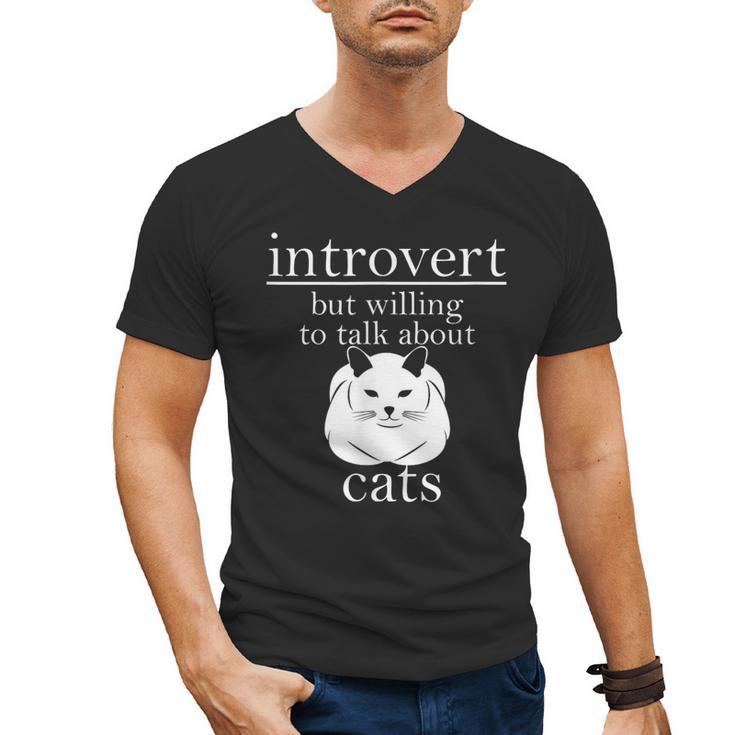 Introvert But Willing To Talk About Cats Men's V-Neck T-Shirt