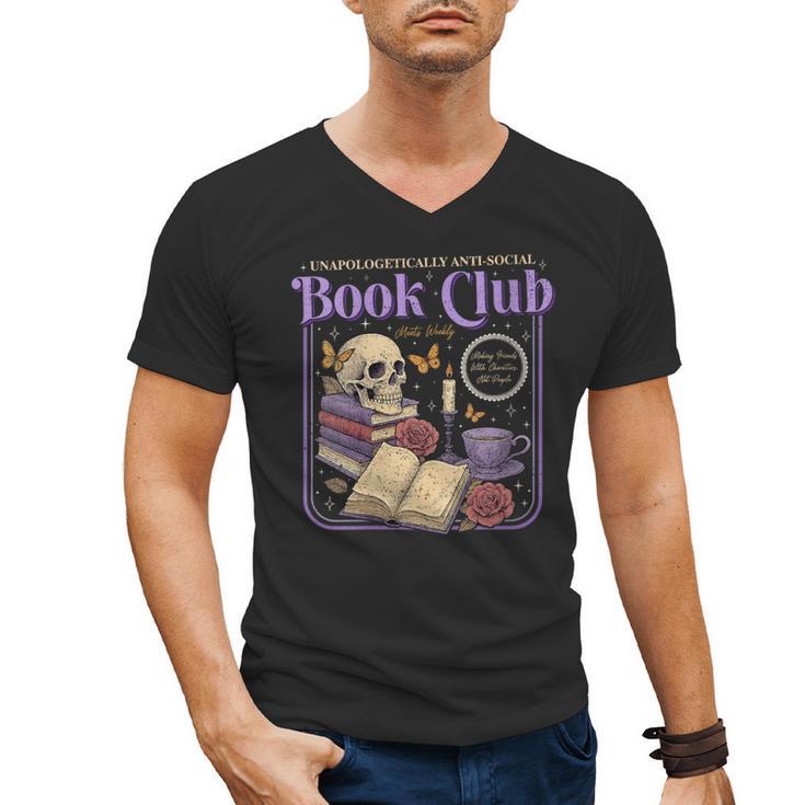 Introverted Romance Unapologetically Anti-Social Book Club Men's V-Neck T-Shirt