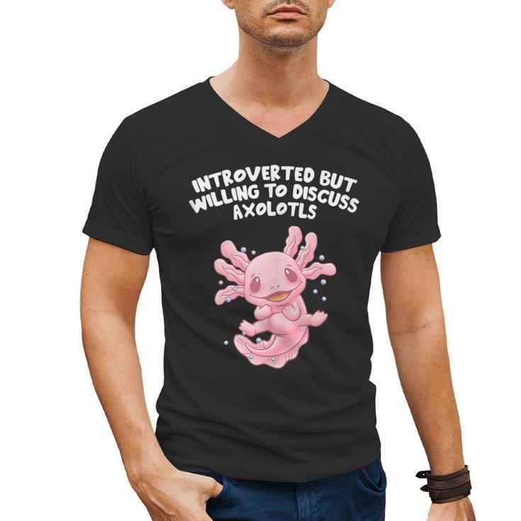 Introverted But Willing To Discuss Axolotl Salamander Men's V-Neck T-Shirt