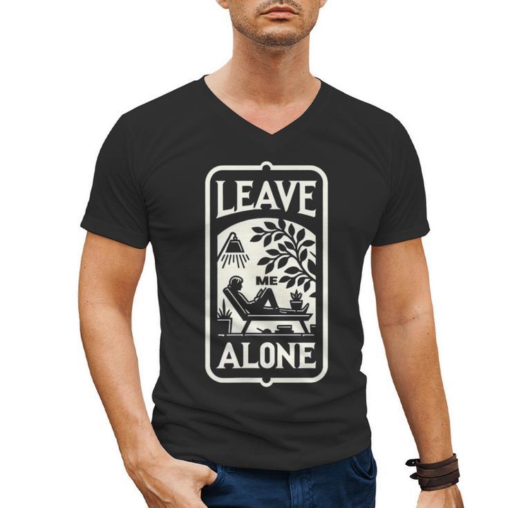 Introvert's Peaceful Solitude Graphic Leave Me Alone Quiet Men's V-Neck T-Shirt