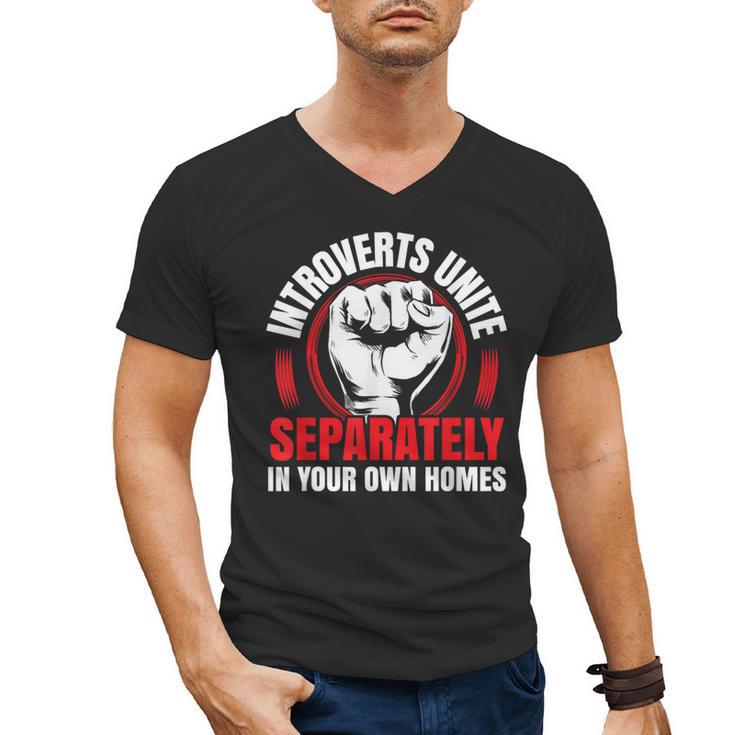 Introverts Unite Separately In Your Own Homes Saying Men's V-Neck T-Shirt
