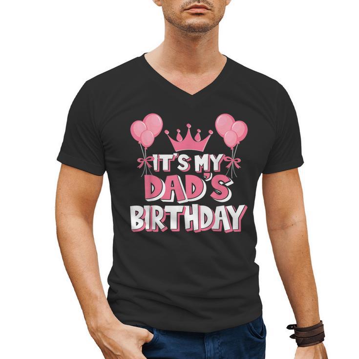 It's My Dad's Birthday Celebration Small Men's V-Neck T-Shirt