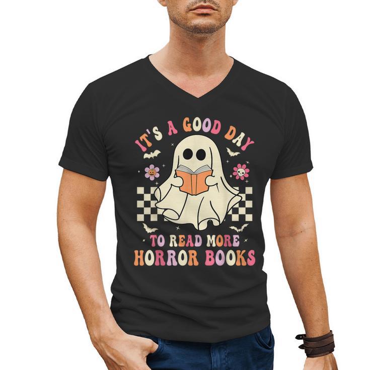 It's A Good Day To Read More Horror Books Halloween Men's V-Neck T-Shirt