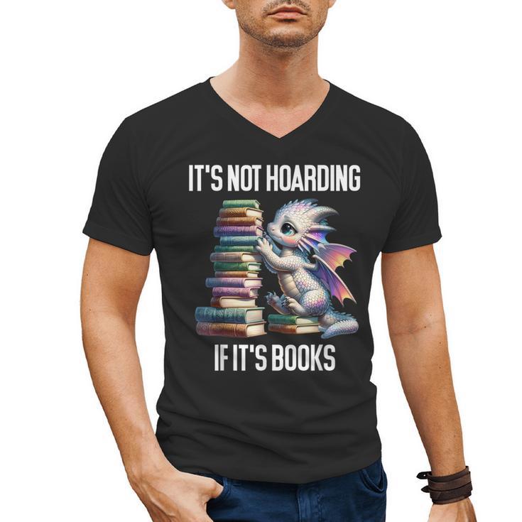 It's Not Hoarding If It's Books ShirtDragon Reading Book Men's V-Neck T-Shirt
