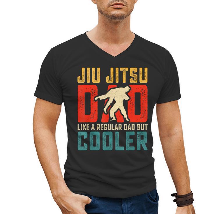Jiu Jitsu Dad Like A Regular Dad But Cooler Dad Father Men's V-Neck T-Shirt