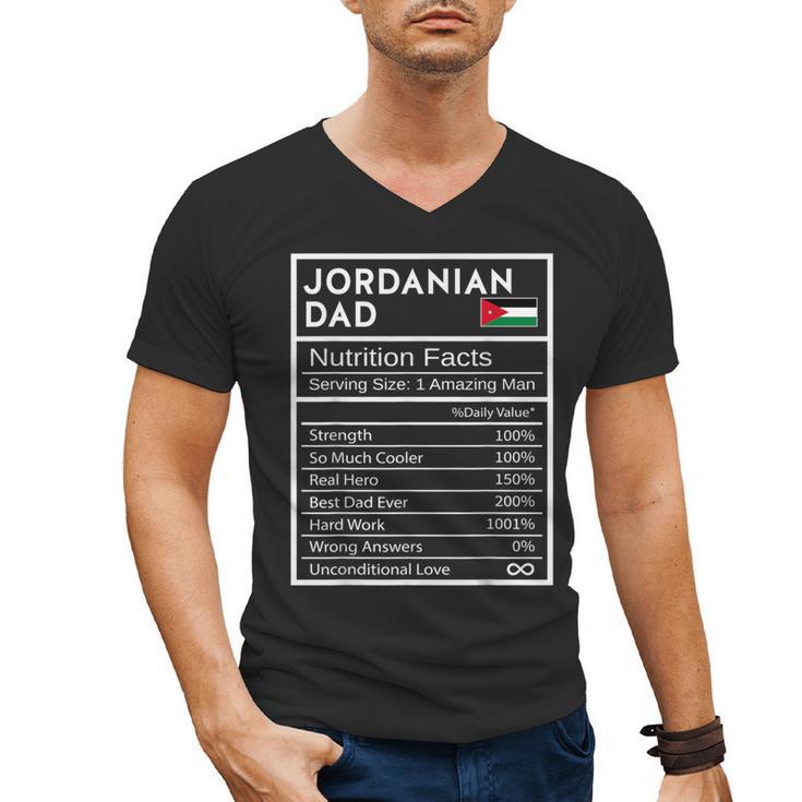 Jordanian Dad Nutrition Facts National Pride For Dad Men's V-Neck T-Shirt