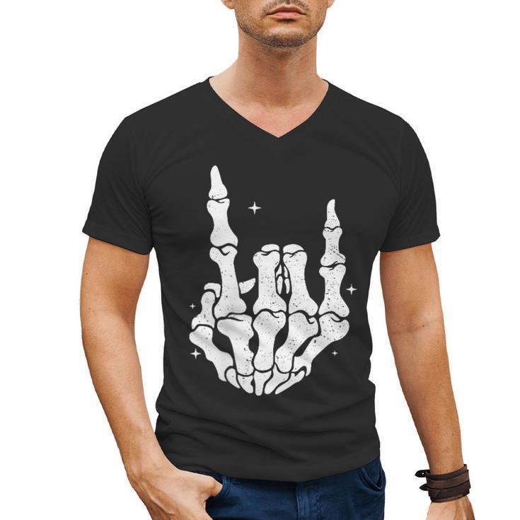Just A Dad Who Always Came Back 2 Sided Skeleton Men's V-Neck T-Shirt