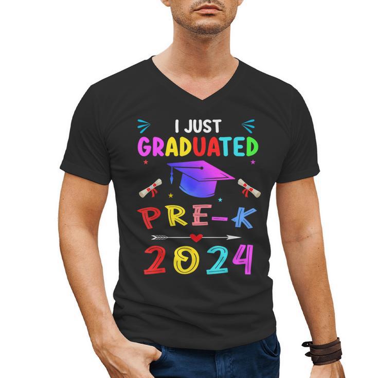 I Just Graduated Pre k Graduation 2024 Pre-Kindergarten Men's V-Neck T-Shirt