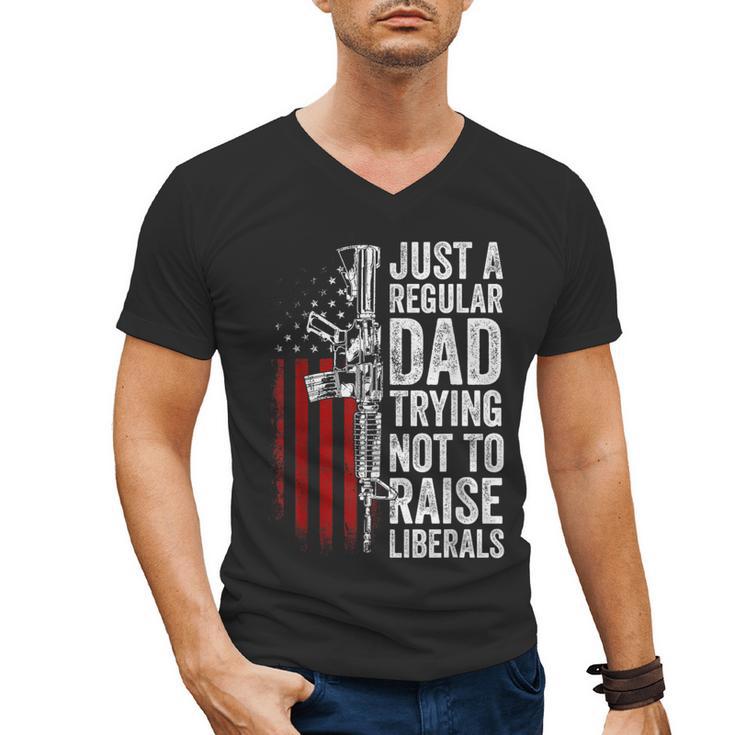 Just A Regular Dad Trying Not To Raise Liberals Father's Day Men's V-Neck T-Shirt