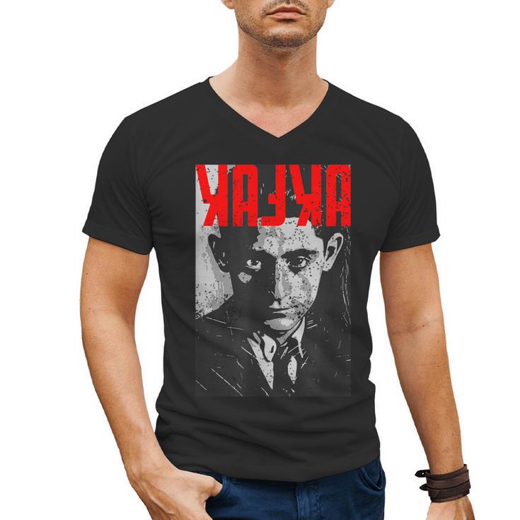 Kafka Franz Portrait Books And Literature Men's V-Neck T-Shirt