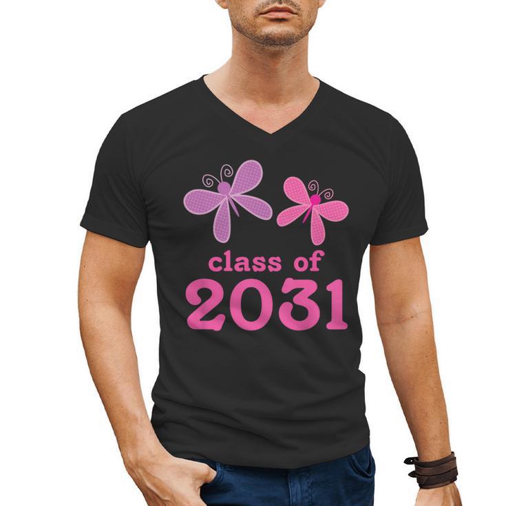 Kids Class Of 2031 Kindergarten Girls Graduation T-Shirt Men's V-Neck T-Shirt