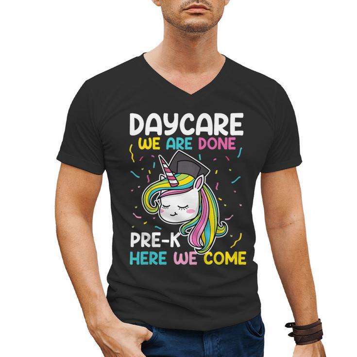 Kids Daycare Graduation Unicorn Last Day Of School Kids Men's V-Neck T-Shirt