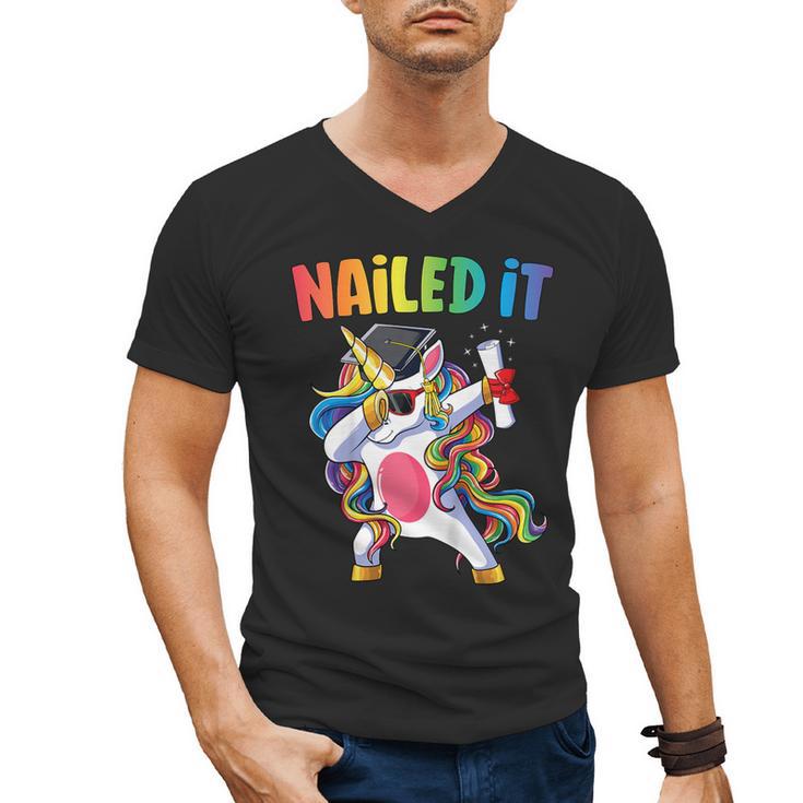 Kids Kindergarten Graduation Shirt Unicorn Graduate Nailed It Men's V-Neck T-Shirt