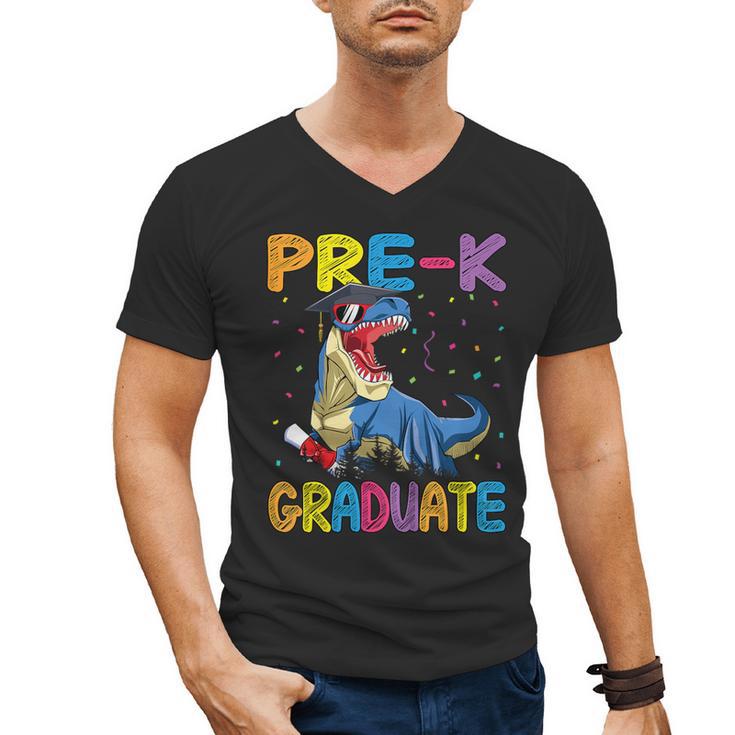Kids Pre-K Graduate Dinosaur T-Rex Pre Kindergarten Graduation Men's V-Neck T-Shirt