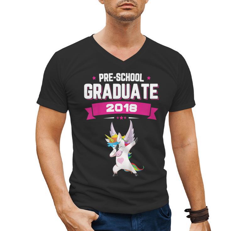 Kids Preschool Graduate 2018 Unicorn Dab Graduation Pre-K TShirt Men's V-Neck T-Shirt
